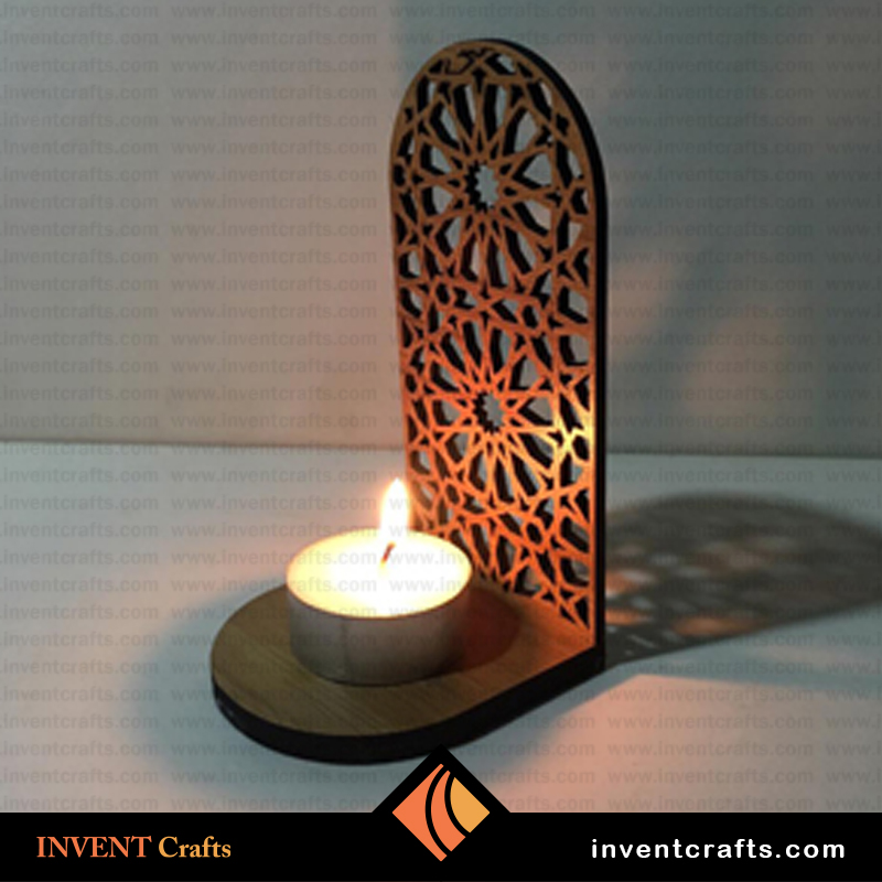 Wooden candle stand Laser Cutting vector file