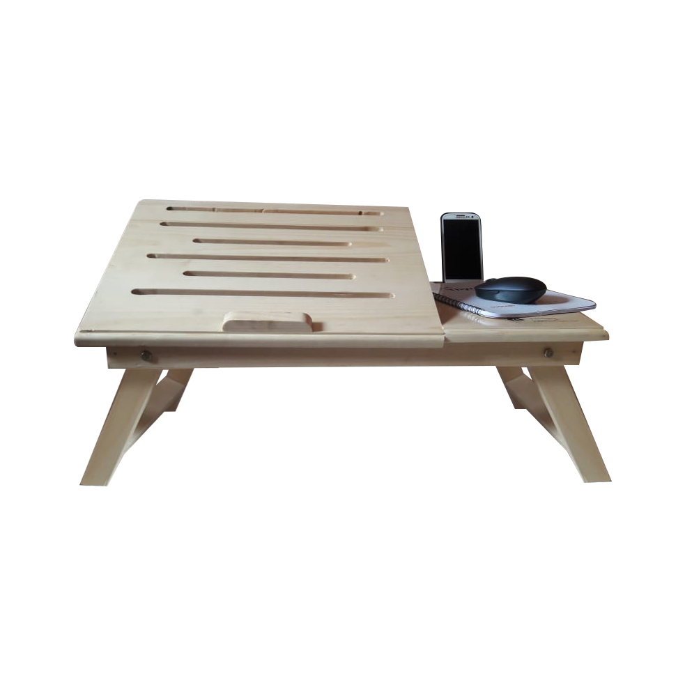 Wooden Laptop Table with Tablet & Mobile Holder